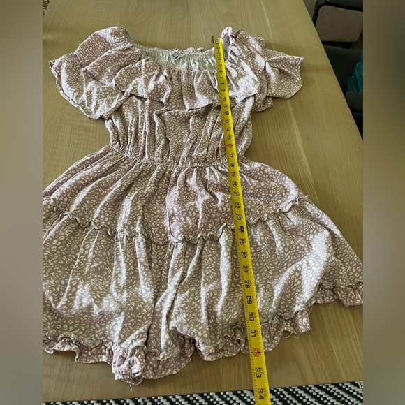 White Birch| Blush Pink Polka Dot Tiered Ruffle Mini Dress, Babydoll Style••• - Picture 12 of 12